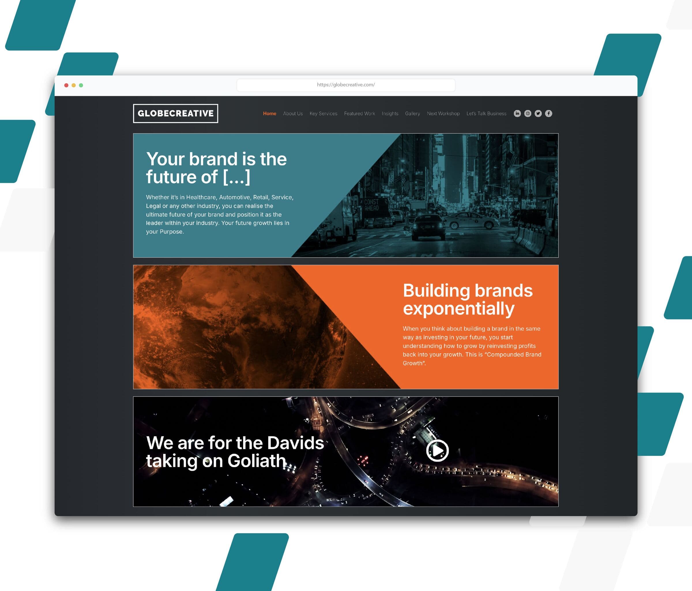 Globecreative website pages built by Faseelus