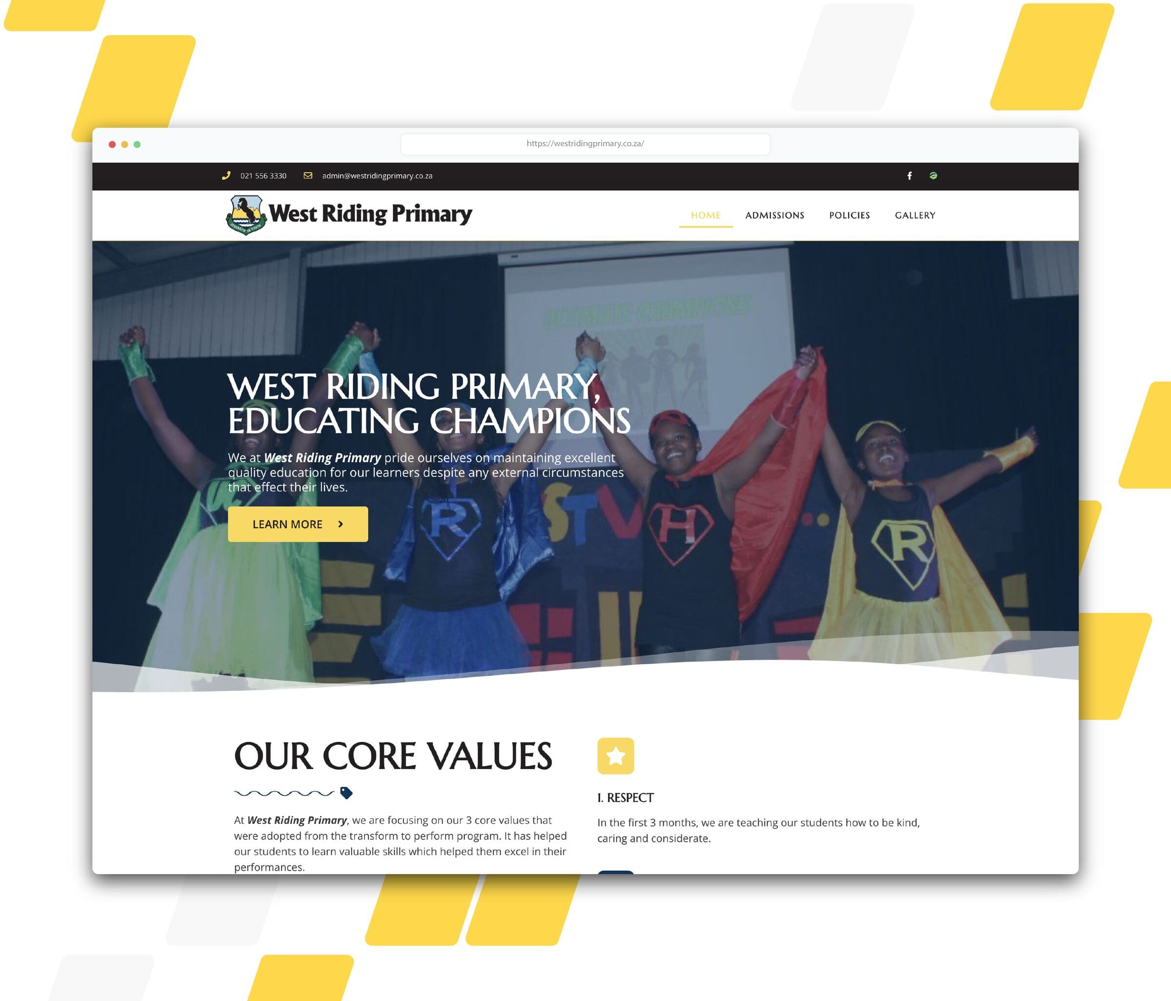 West Riding Primary school website built by Faseelus